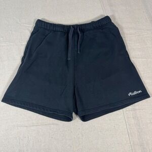 Malbon Golf Sweat Shorts Mens XL Black Excellent Embroidered Logo Drawstring